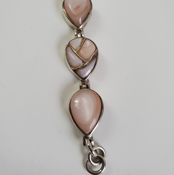 Sterling Silver 925 MOP Tennis Bracelet - Picture 9 of 16